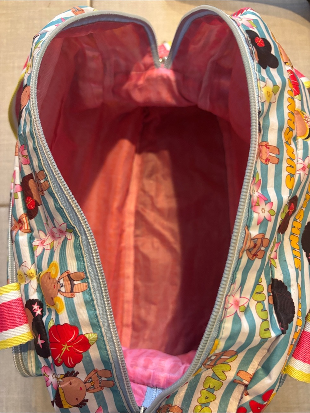 Harajuku Lovers Colourful Sunshine Cuties Hawaii Small Duffel with Crossbody Y2K - Picture 10 of 11